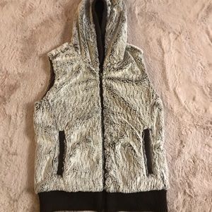 Patagonia Faux Fur Brown Hooded Vest
